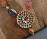 WEAR ME EXCLUSIVE RAW CITRINE STONE NECKPIECE WITH EARRINGS