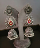 STATEMENT TRIBAL SILVER PLATED EARRINGS